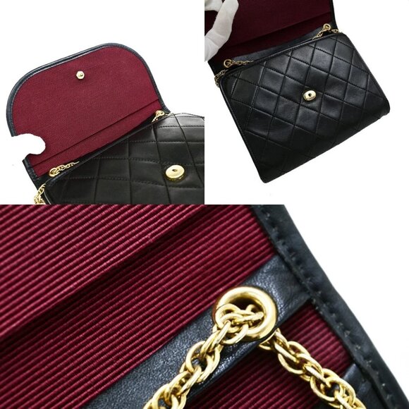 CHANEL CC Logo Mini Matelasse Chain Shoulder Bag Leather Black GHW - Picture 10 of 16